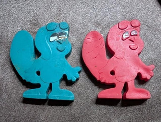 ROCKY THE FLYING SQUIRREL (2) CEREAL PREMIUM GENERAL MILLS 1969 ERASER VINTAGE