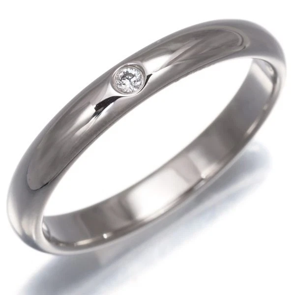 Anillo de bodas Cartier 1895 diamante platino Pt950 EE. UU. #3,25 Foto 2 de 4