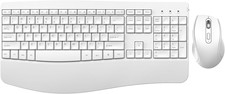 Ergonomic Keyboard and Mouse Combo, Full Size Cordless Computer Keyboard with Pa