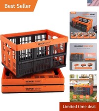 45L Collapsible Milk Crates 3 Packs, Stackable Storage Baskets with Handles, ...