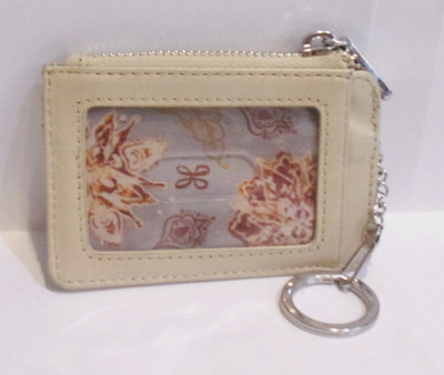 NWOT Hobo International KAI, Tan Genuine Leather CC Card,Coin Purse, w/ Key Ring