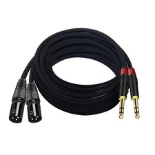  2PACK/25FT XLR to 1/4 TRS Stereo Adapter,XLR Male to 1/4 Inch 6.35mm Bala...