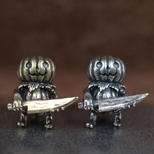 Brass Pumpkin Demon Bead Halloween Edc Paracord Lanyard Charm Bracelet Pendant