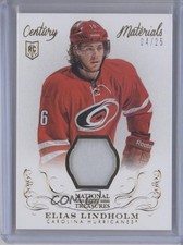 2013-14 National Treasures Century Materials Gold 4/25 Elias Lindholm Patch 0i5