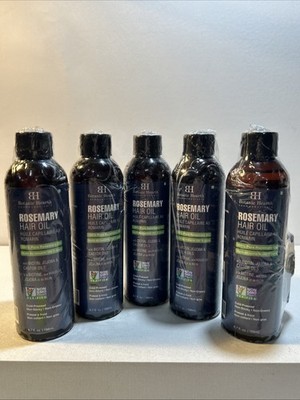 5 Sealed Botanic Hearth Rosemary Hair Oil 100% Natural With Biotin Jojoba & Cast