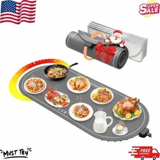 XXL 36"x15" Roll-Up Silicone Food Warming Mat for Countertop & Party