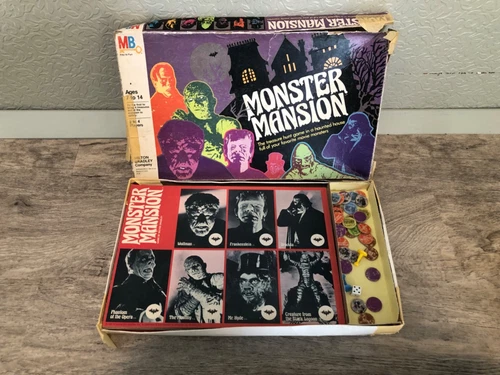Vintage Monster Mansion Board Game Milton Bradley