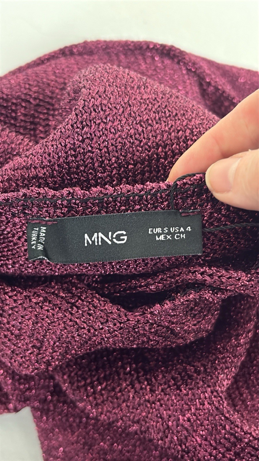 MNG Mango Lurex Cross Back Mini Dress Womens 4 Metallic Pink thumbnail 6