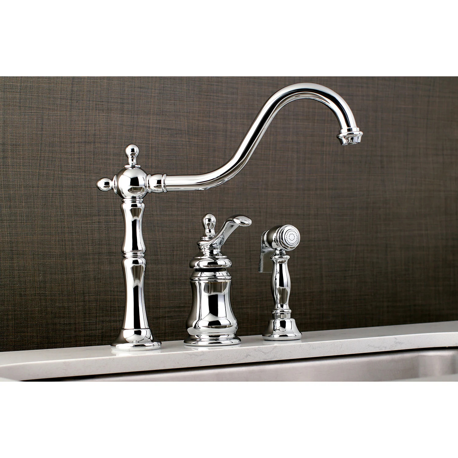 Kingston Brass Templeton Single-Handle Widespread Kitchen Fa