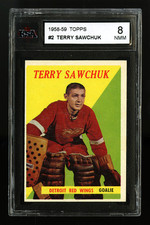 1958 TOPPS #2 TERRY SAWCHUK KSA 8 DETROIT RED WINGS ICONIC HALL OF FAME GOALIE