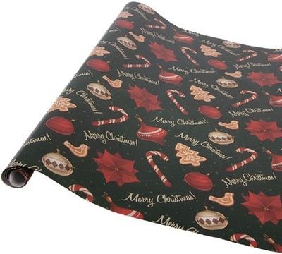 Clayre & Eef 6PA0537 Geschenkpapier 3 Stück 50x75 cm Grün Rot