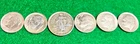 Dimes Silver 5 Roosevelt 1954D 62D 57 52D 59.- 1 Twenty Centavo Good Cond 90%