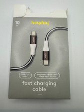 10' USB-C to USB-C Braided Cable - heyday  Black/White/Gunmetal-open box