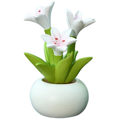 Dekorative 4 Stück Harz Künstliche Lilie Blumen für Auto Armaturenbrett und Zuhause