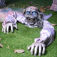 Halloween Deko Zombie Groundbreaker Outdoor Leuchtende Augen Klang Friedhof 50Cm