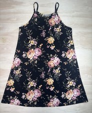 Wallflower Black Floral Spaghetti Strap Medium Dress Sundress Cocktail Date
