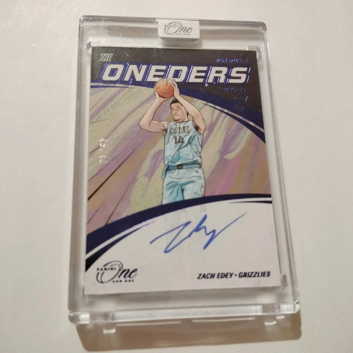 2024-25 Panini One and One Zach Edey RC The Oneders Blue Auto /49