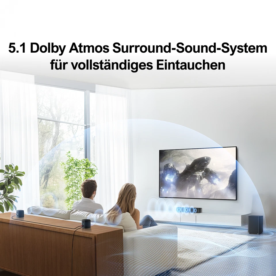 ULTIMEA 5.1 Soundbar mit Dolby Atmos Surround Sound System für TV App Steuerung - Bild 3 von 4