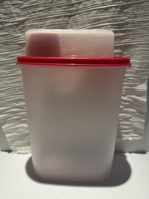 Tupperware Modular Mate Oval #4 Container Measuring Cup Cap Red New