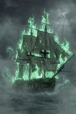 GEISTERSCHIFF MIT ST. ELMOS FEUER UND SIRENEN VON DAVEY JONES SPIND 10x8 ZOLL DRUCK