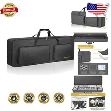 Portable 88-Key Electric Piano Keyboard Gig Bag, Padded Soft Case, 57.5" Durable