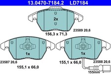 Produktbild - Bremsbelagsatz Scheibenbremse ATE Ceramic 13.0470-7184.2 für VW AUDI PASSAT SEAT