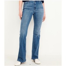OLD NAVY High Rise Flare Jeans Medium Wash Size 8 Tall WOW Flare