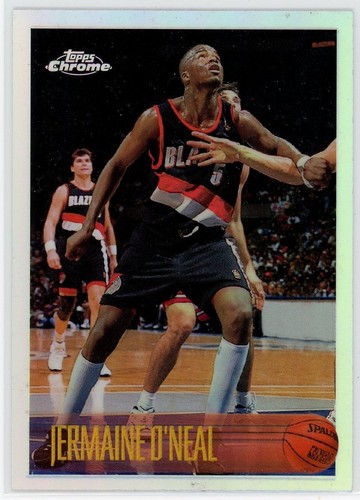 1996-97 Topps Chrome Jermaine O'Neal #191 Rookie RC Refractor Trailblazers