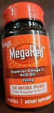 Mega Red Omega 3 Krill Oil 350mg 60 Softgels Exp 10/25