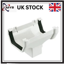 White 114mm Square Gutter Running Outlet Square Running Outlet White