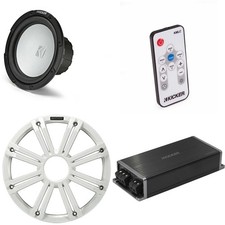 Kicker Marine KPX500.1 Powersports Amp  10" 2 Ohm  White Grill Subwoofer A...