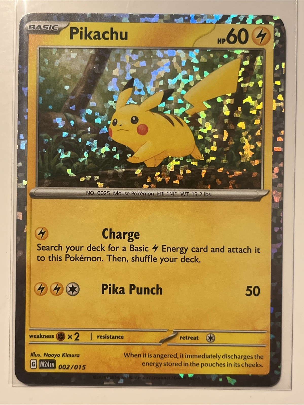 Pokemon Promo Pikachu Holo #002/015 M24en 2024 McDonald's Nice