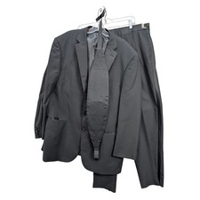 Giorgio Fiorelli Black Tuxedo Suit Jacket Pants 2 Piece Super Fine Size L 50/44
