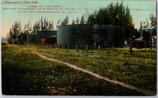 Antique 1927 Postcard Crude Oil Refinery Chino, San Bernardino, California