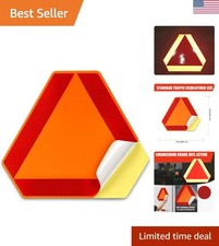 Sticky Slow Moving Vehicle Triangle Sign,Golf Cart Orange Triangle Signs,14"x...