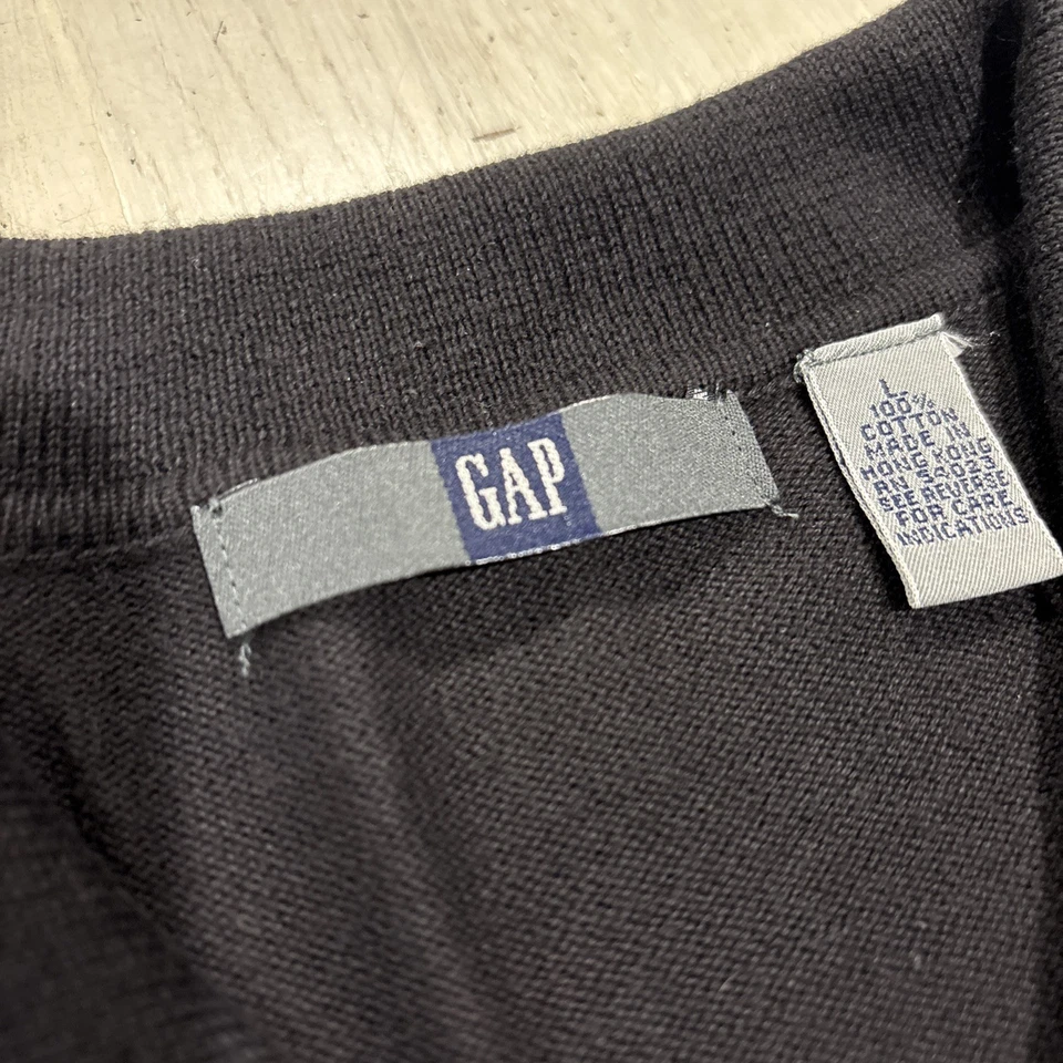 vtg 90s GAP cardigan Women’s L Black Beaded Button Down sweater Cotton - Image 4 of 4