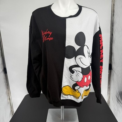 Disney Mickey Mouse Black and White Color Block Unisex Crewneck ...