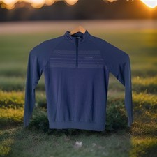 Travis Mathew M  1/4 Zip Lightweight Pullover Indigo Golf Active Wear
