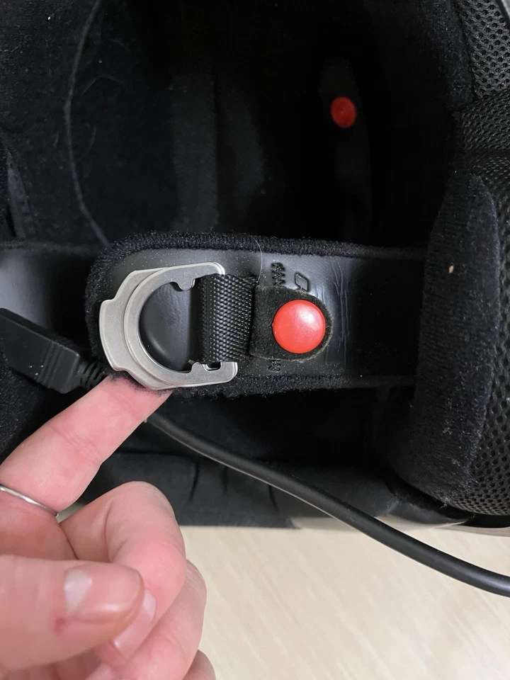 Casco de motocicleta KBC DOT talla XXL negro cara abierta con visera y cable de radio Foto 3 de 4