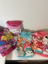 Bundle of 4 Girls Size Medium 7/8 Pajamas Set Squishmallow Trolls Care Bears