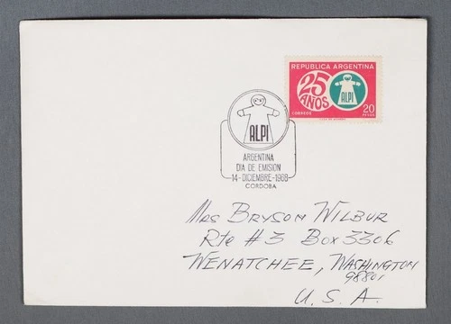 MayfairStamps Argentina FDC 1968 ALPI Anniversary First Day Cover aax_00231