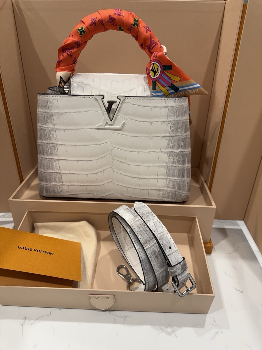 Louis Vuitton White Himalaya Crocodile Capucines BB Ultra Rare