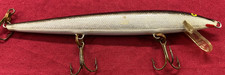 Vintage Rapala Floating 4.5” Fishing Lure Black/Silver w/ Lip in box no lid Grn
