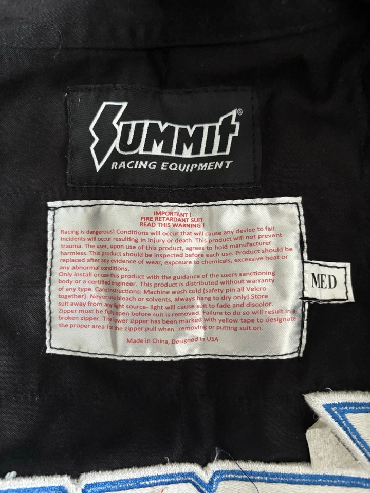 Summit Driving Jacket Fire Retardant Men's Size M Black Used Like New - Image 4 of 4