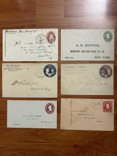 United States Postal Stationery In Lot # 10 - 6 Old Different Postal Envelopes.