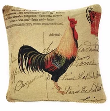 DaDa Bedding Country Rooster Chickens Animal Throw Pillow Cushion Cover 18x18