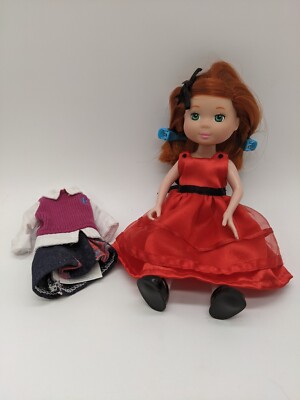 Madeline Posable Doll Holiday Red Dress 2003 Learning Curve