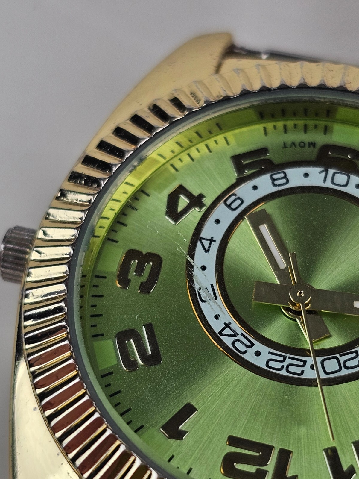 Accutime Watch Corp. 102005WM Green Wristwatch Watch Head Only Working Tested