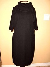 Ladies"CALVIN KLEIN"Black Knitted Cowl-neck Short Sleeve Dress size M Cute!