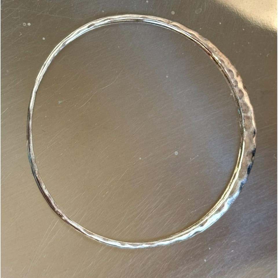RLM ROBERT LEE MORRIS STUDIO 925 STERLING SILVER HAMMERED BANGLE